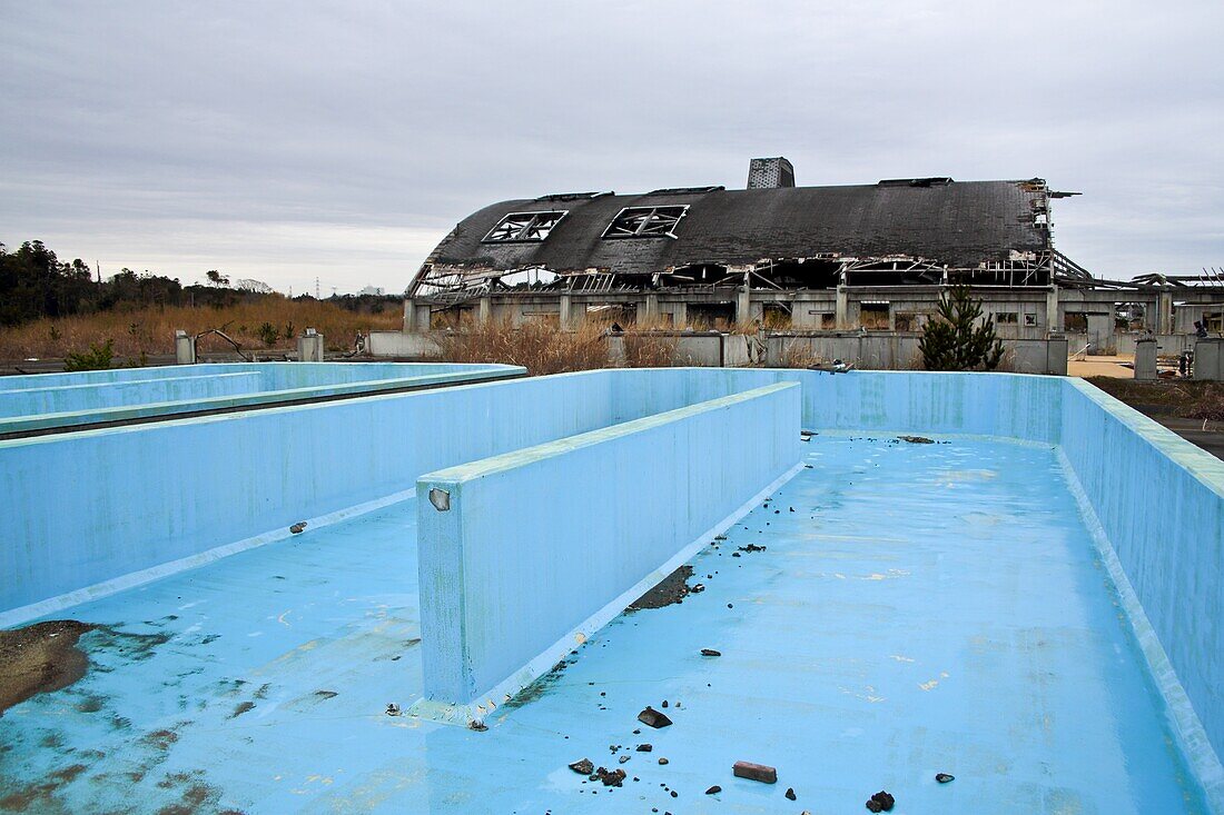 Destroyed fish farm, Fukushima, Japan