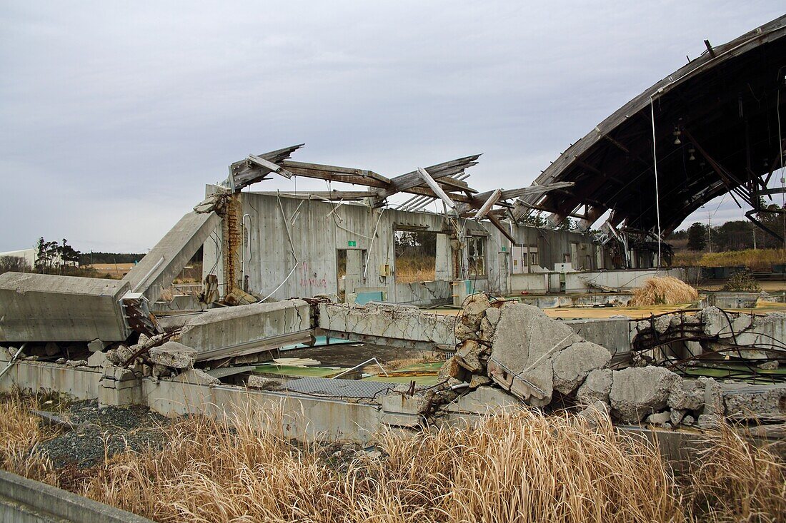 Destroyed fish farm, Fukushima, Japan