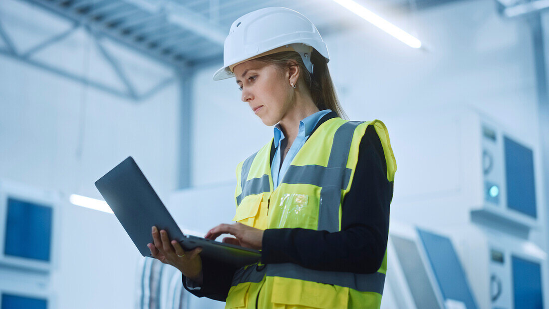 Engineer working on a laptop