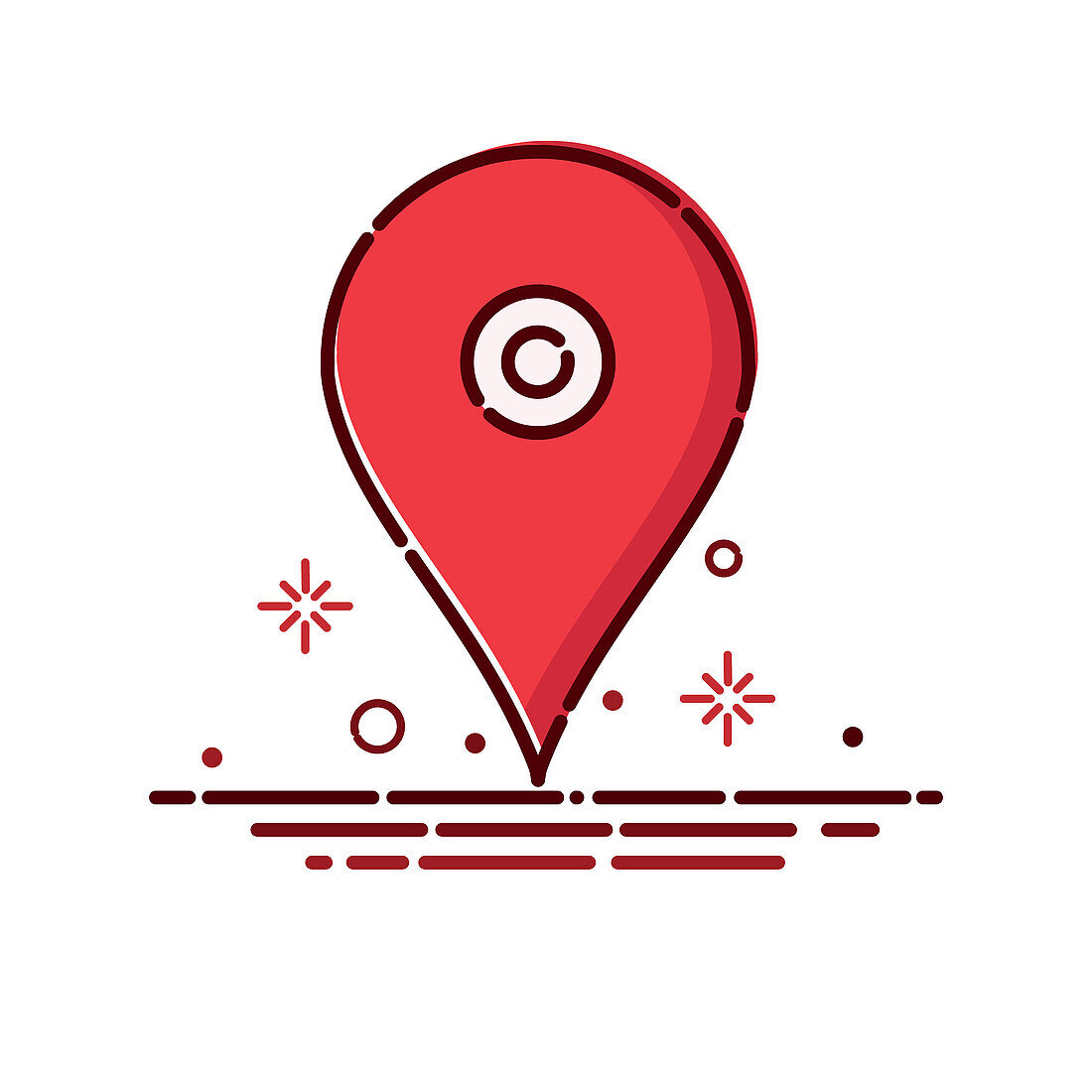 Location map pin, conceptual illustration