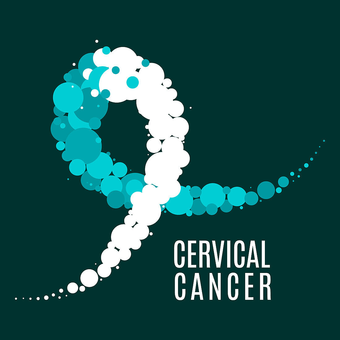 Cervical cancer awareness ribbon, conceptual illustration