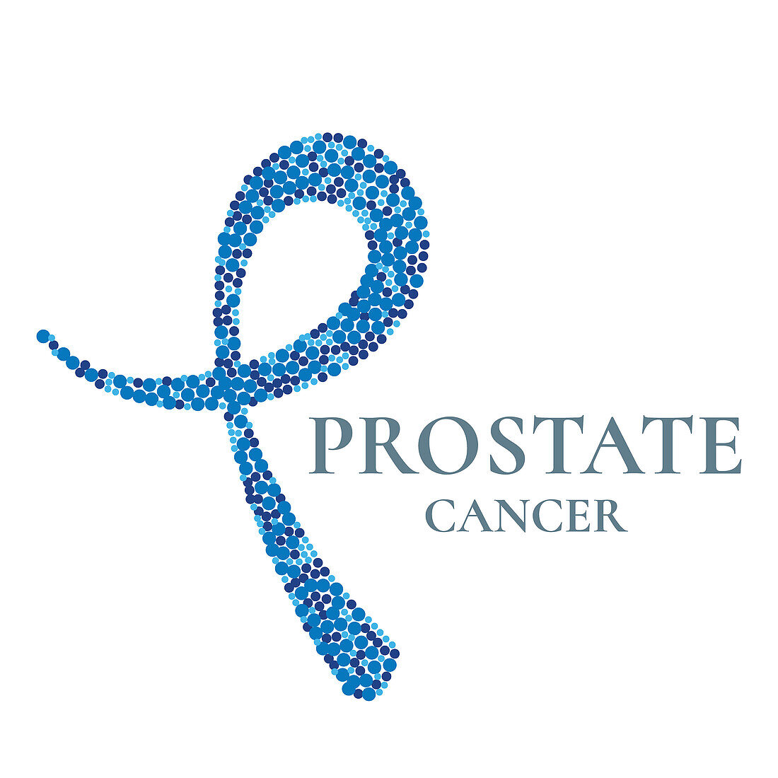 Prostate cancer awareness ribbon, conceptual illustration