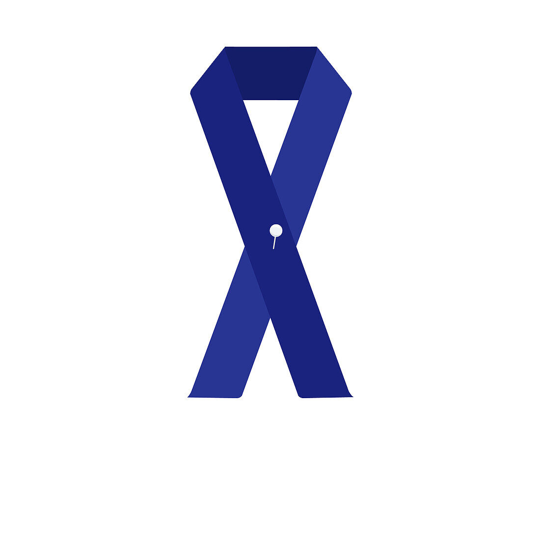 Colon cancer awareness ribbon, conceptual illustration