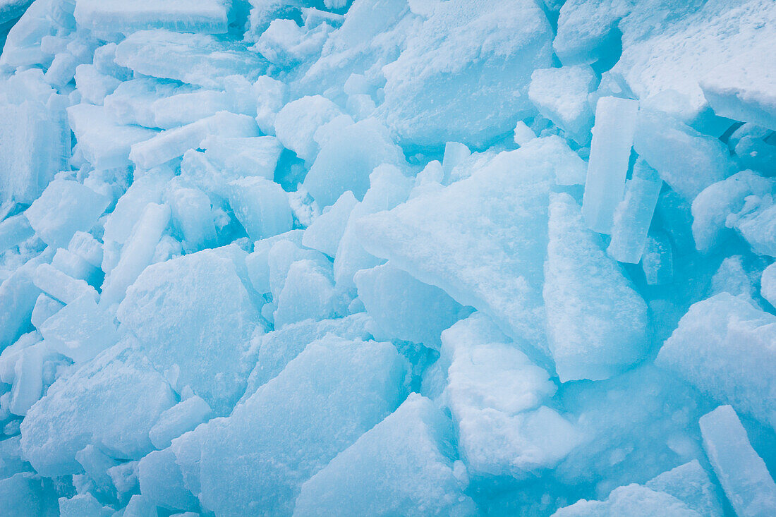 Stacked blue ice pieces