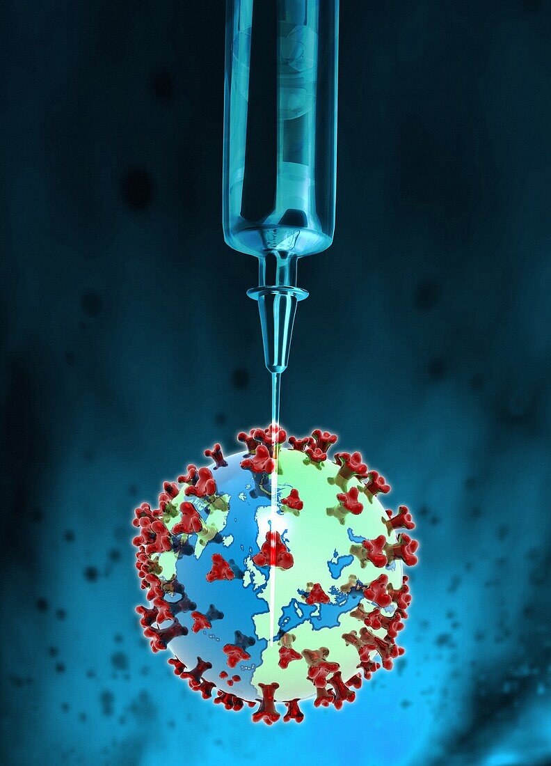 Global Covid-19 vaccination, conceptual illustration