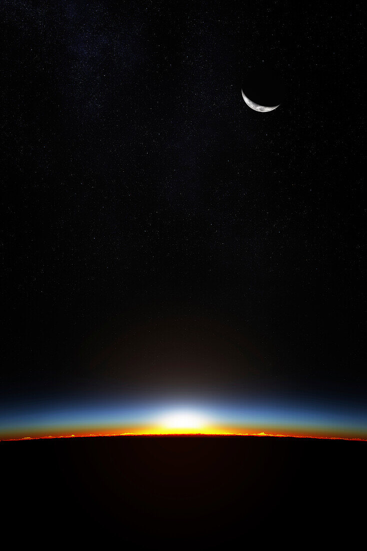 Sunrise over Earth, illustration