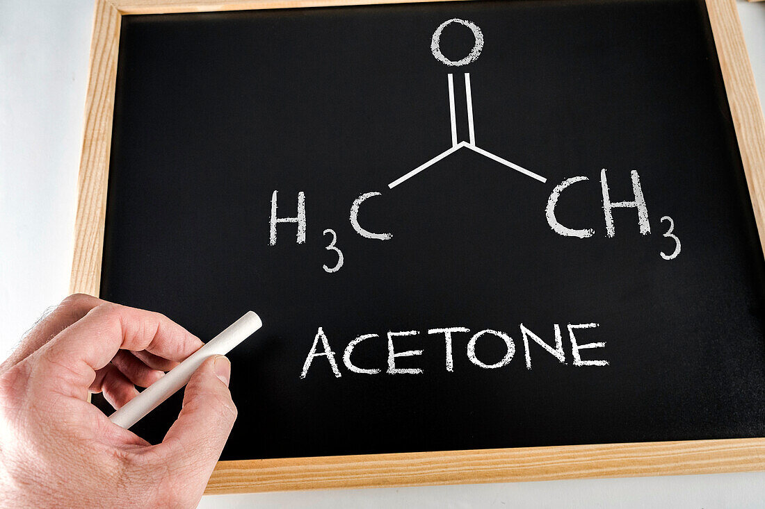 Chemical composition of acetone, conceptual image