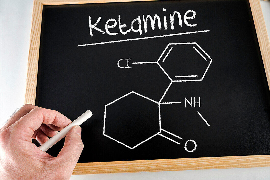 Chemical composition of ketamine, conceptual image