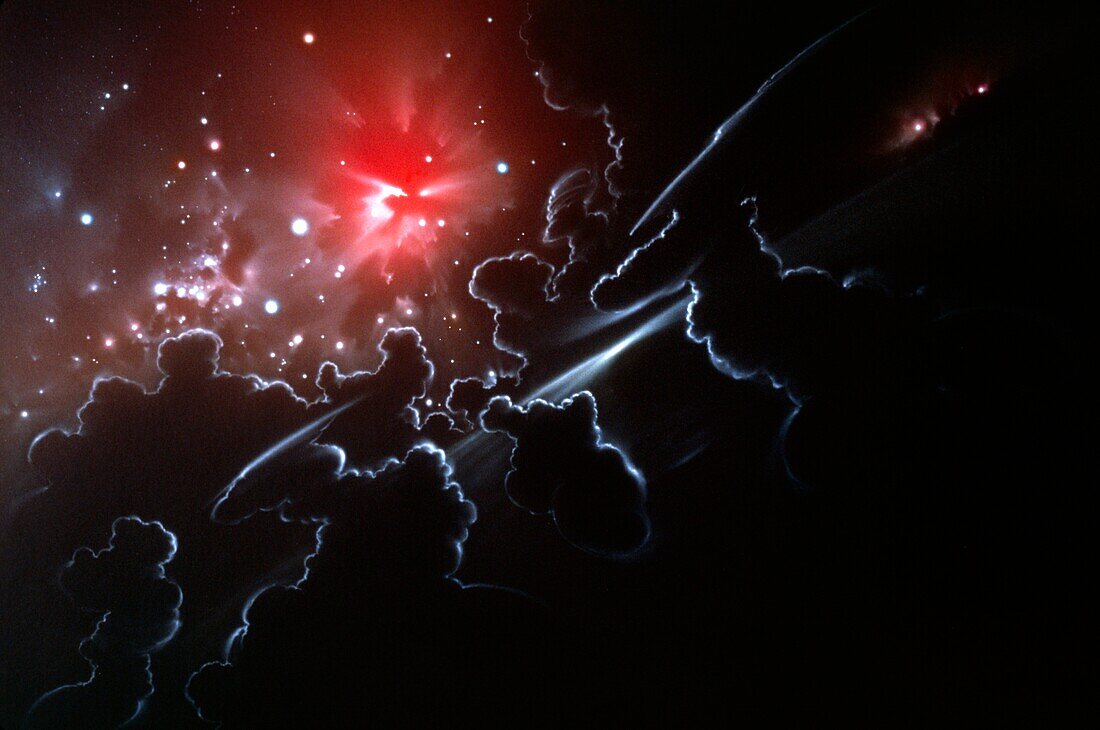 Interstellar clouds with protostar