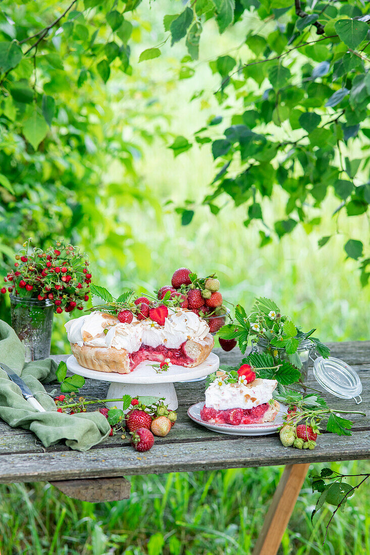 Erdbeer-Baiser-Torte