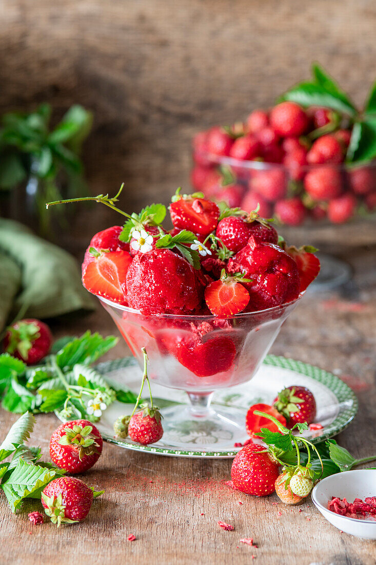 Erdbeersorbet