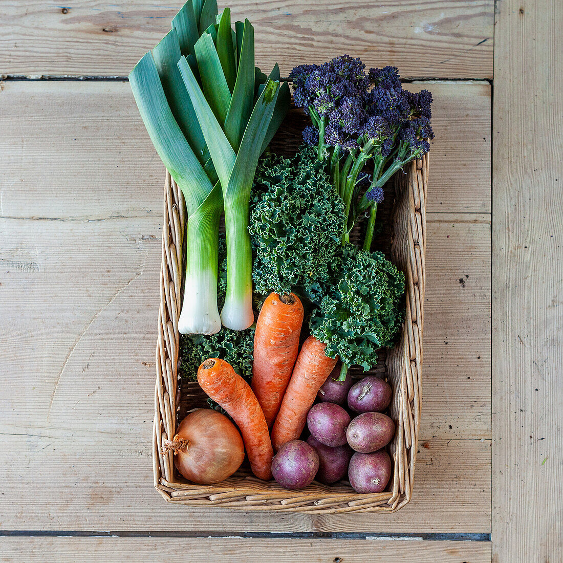 Basket of fresh vegetables