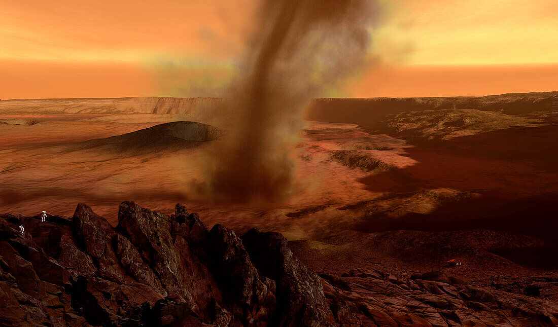 Martian dust devil, illustration
