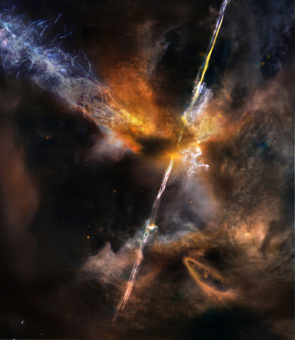 Jetting protostar, illustration