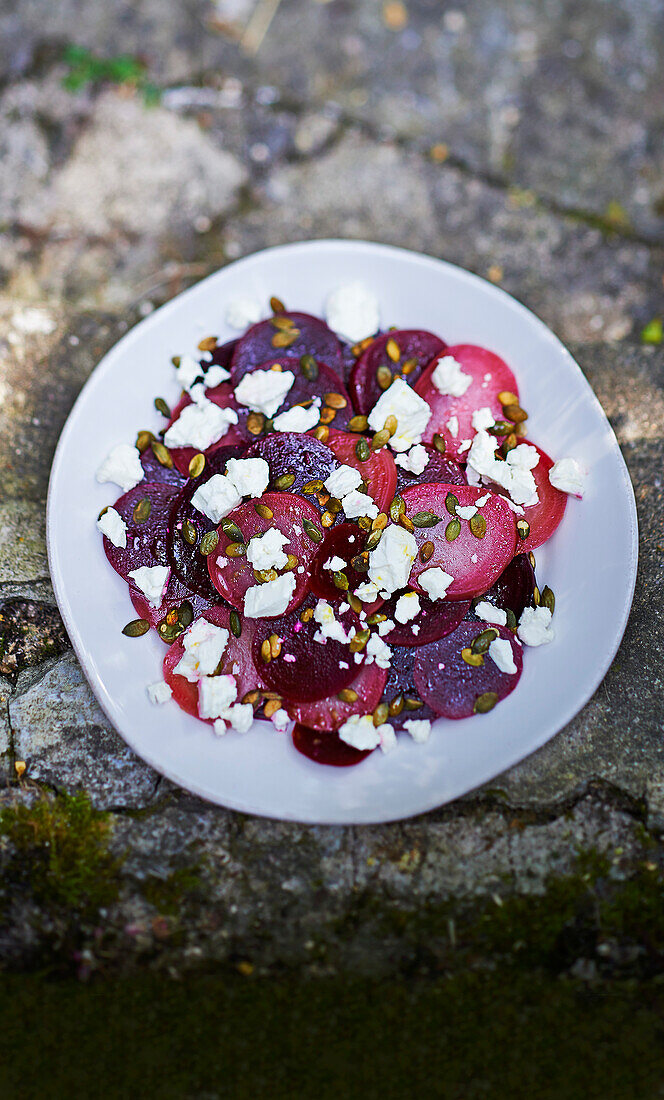 Heirloom beetroot and feta salad