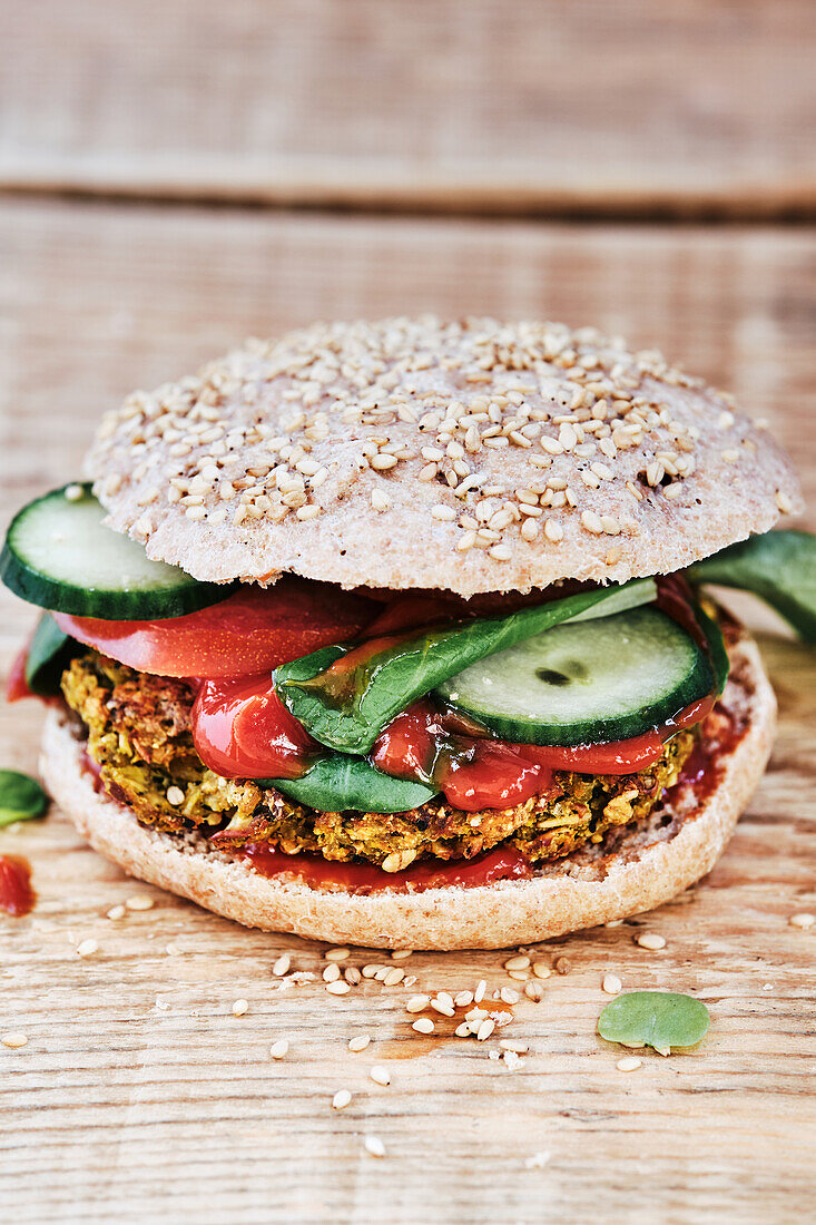 Vegan chickpea burger