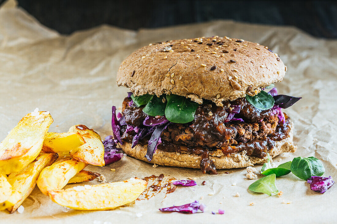 Veganer schwarze Bohnen-Burger