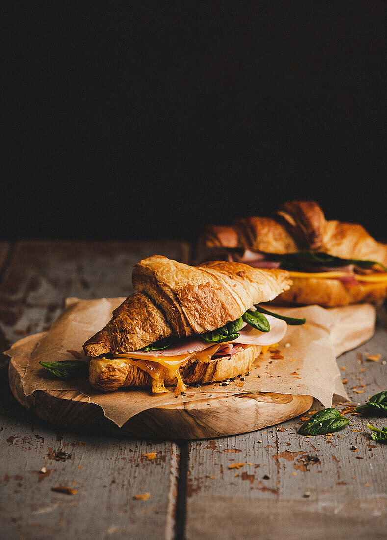 Ham and cheese croissants