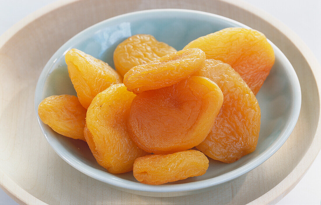 Plate with dried apricots