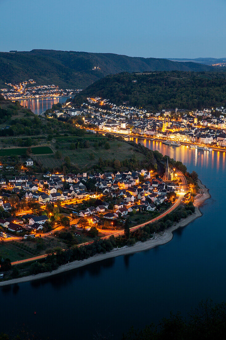 View of the Rhine near Boppard, Rhineland-Palatinate, Germany