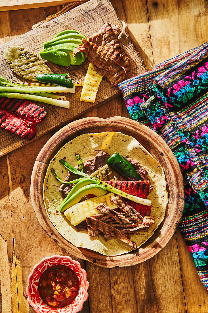 Carne Asada - Gegrilltes Rindfleisch mit Käse aus Mexiko