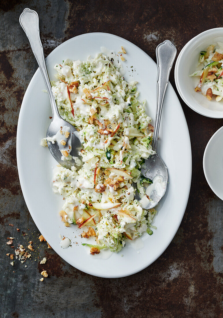 Apple Cole Slaw with Walnuts