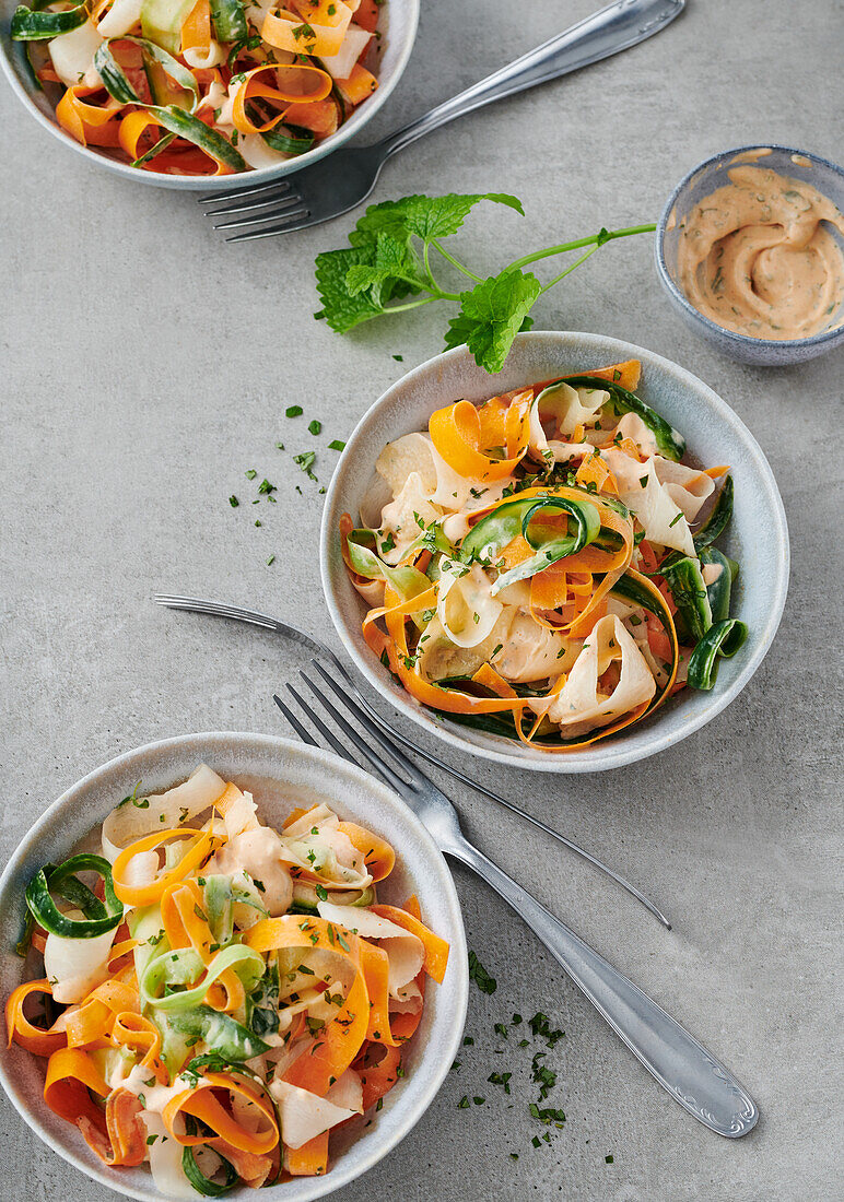 Summer zoodle salad