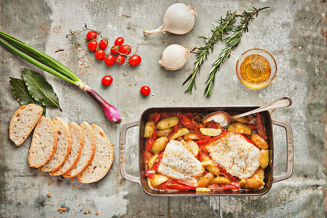 Kabeljau mit Tomaten (Italien)