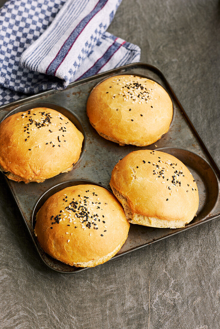 Homemade burger buns