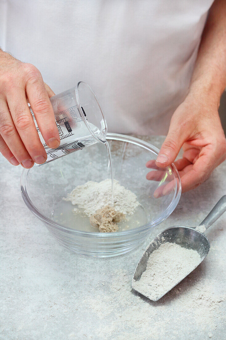 Making sourdough - starter culture from flour and water