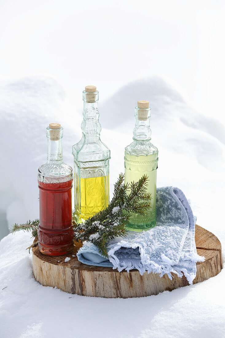 Red oil, apricot kernel oil, and almond oil (skin care in cold weather)
