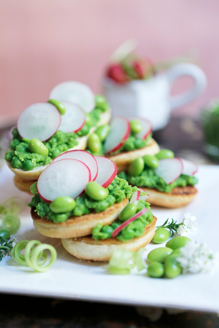 Fava beans and radishes starter