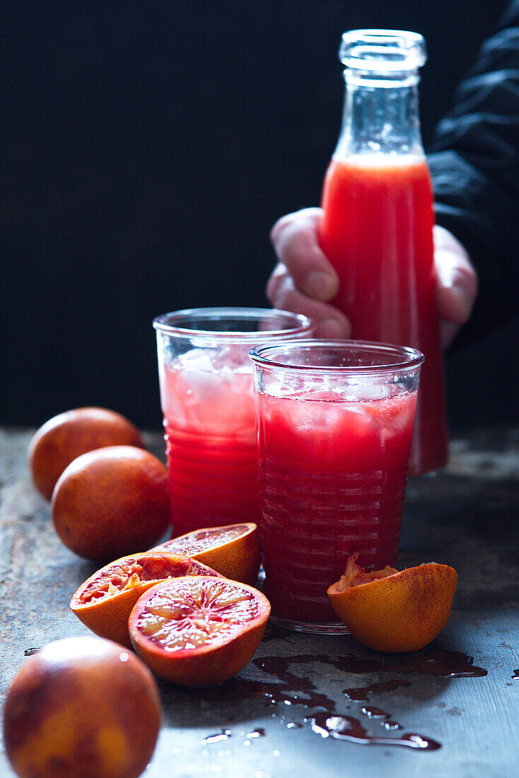 Freshly squeezed blood orange juice