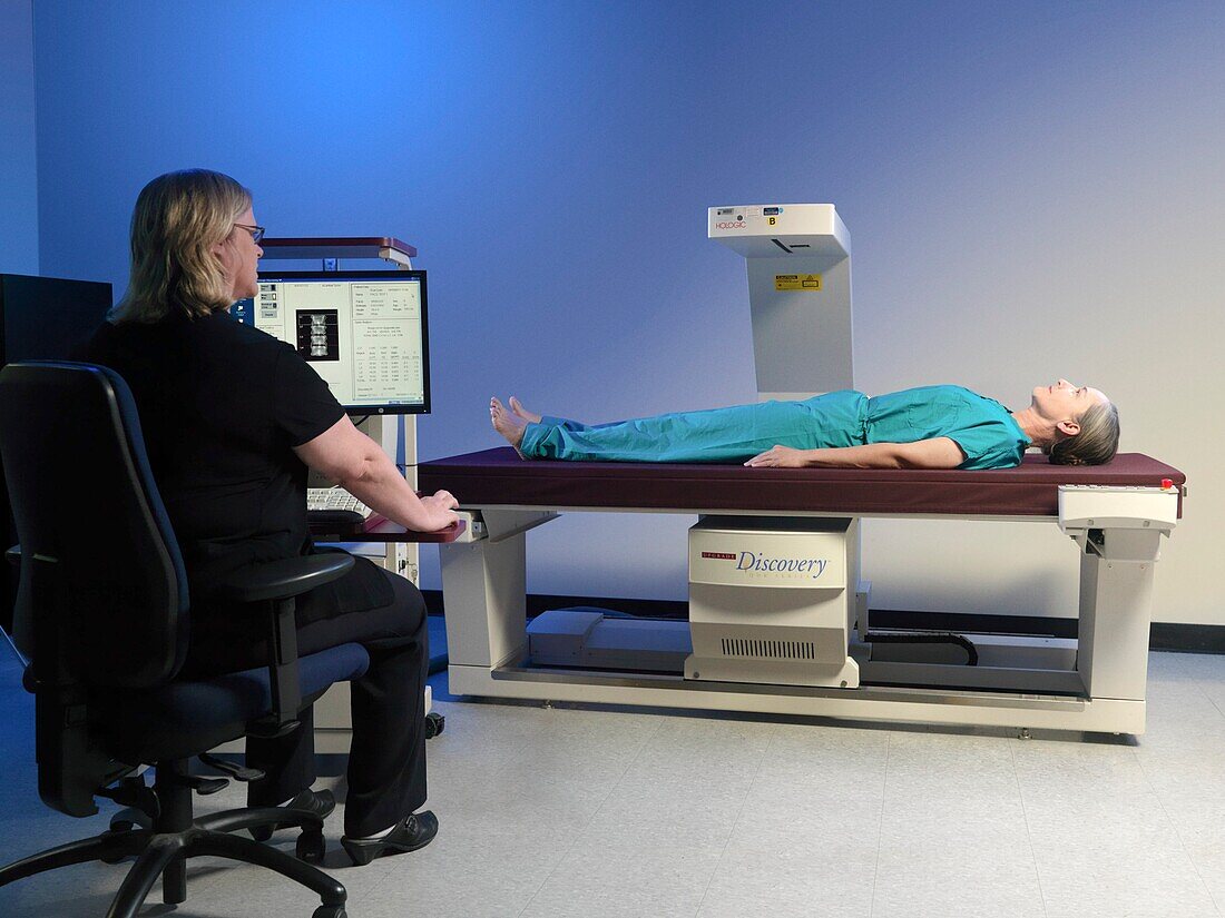 Bone density scan being performed on a test subject