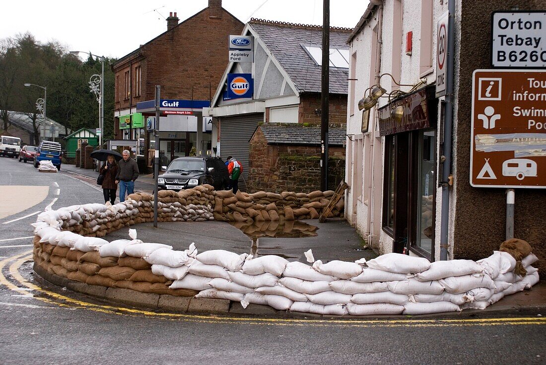 Flood defences in Appleby