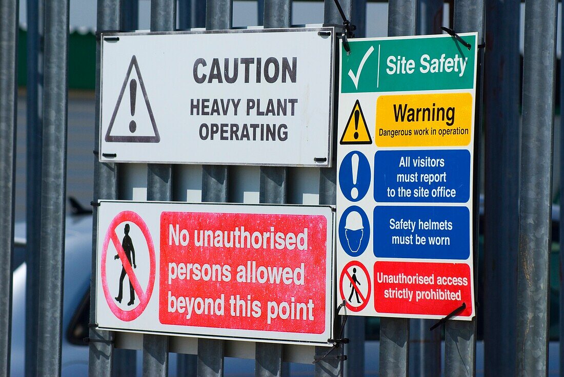 Industrial site warning signs