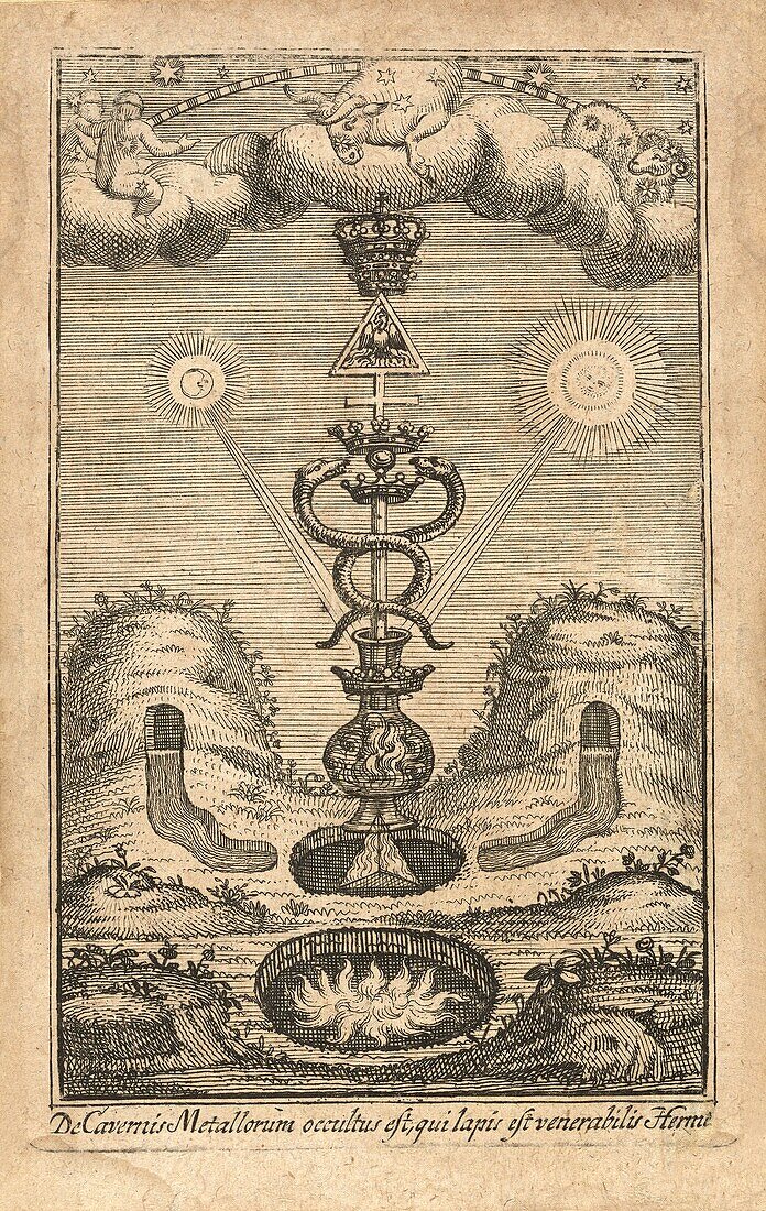 The Hermetical Triumph, 18th century illustration