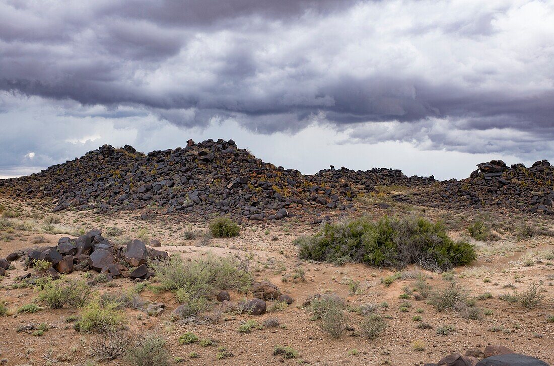 Black Dolerite boulders in the northern cape