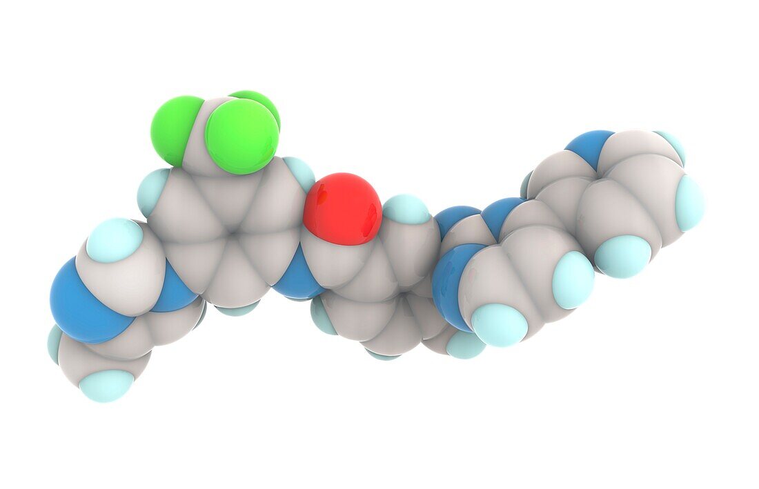 Nilotinib cancer drug molecule