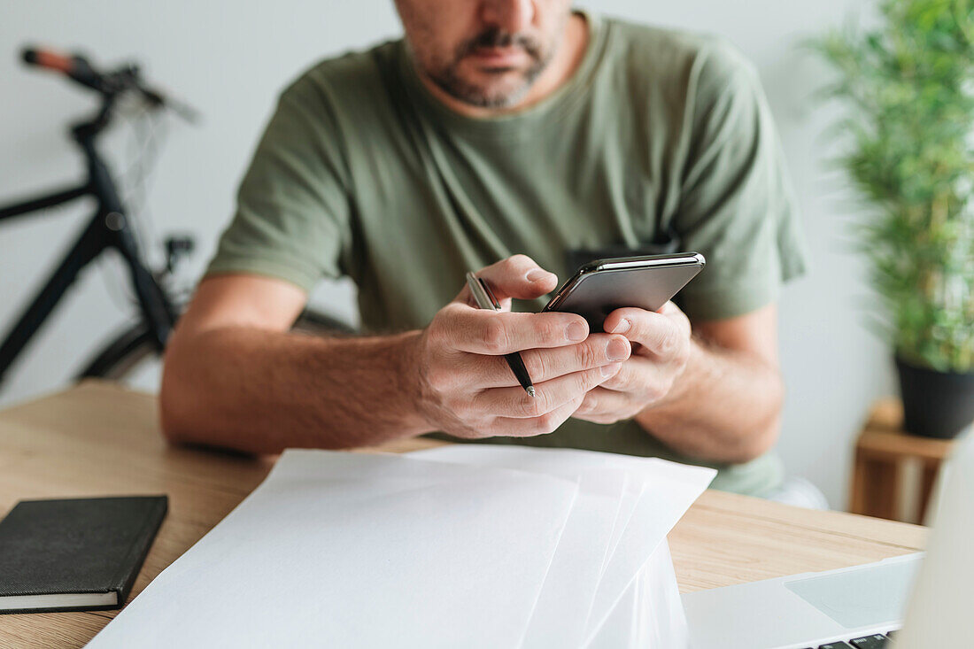Man checking his messages