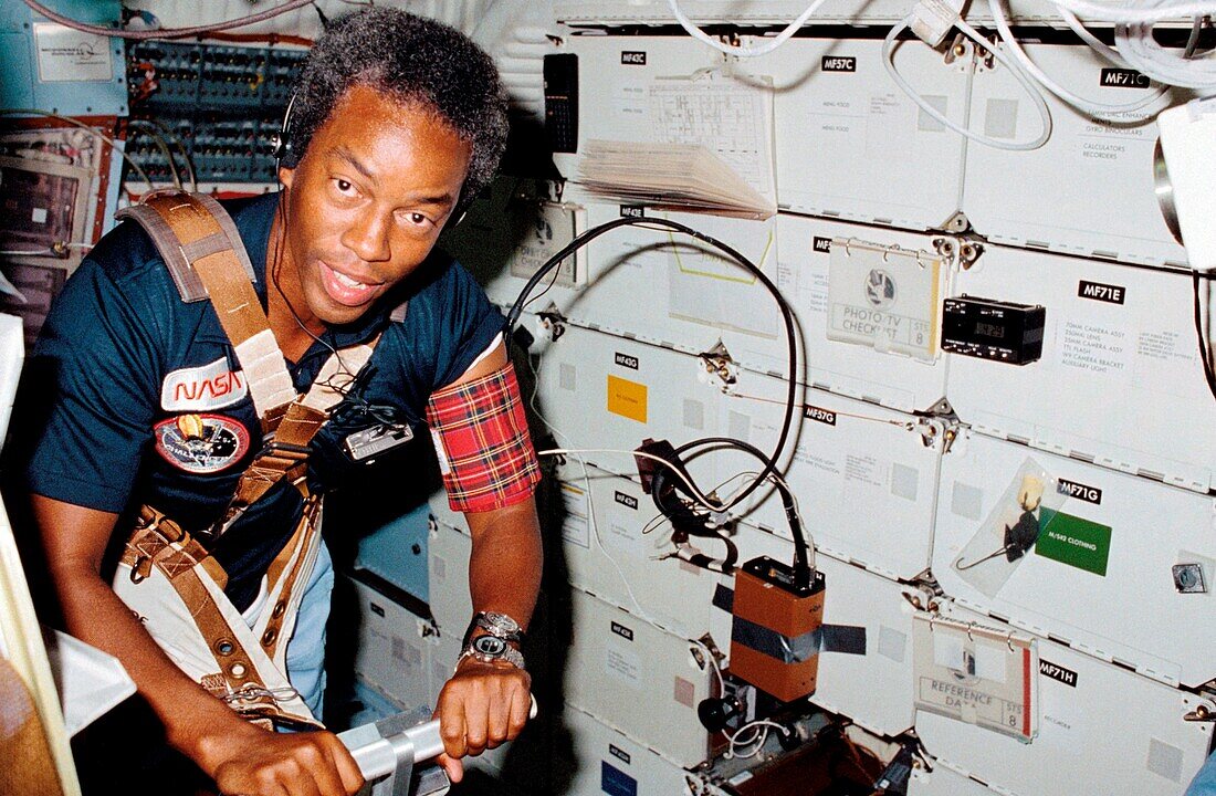 Astronaut Bluford during medical test, STS-8
