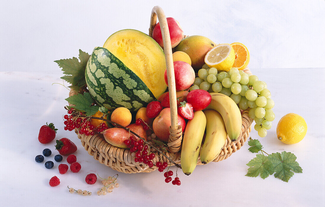 A basket of fresh fruit