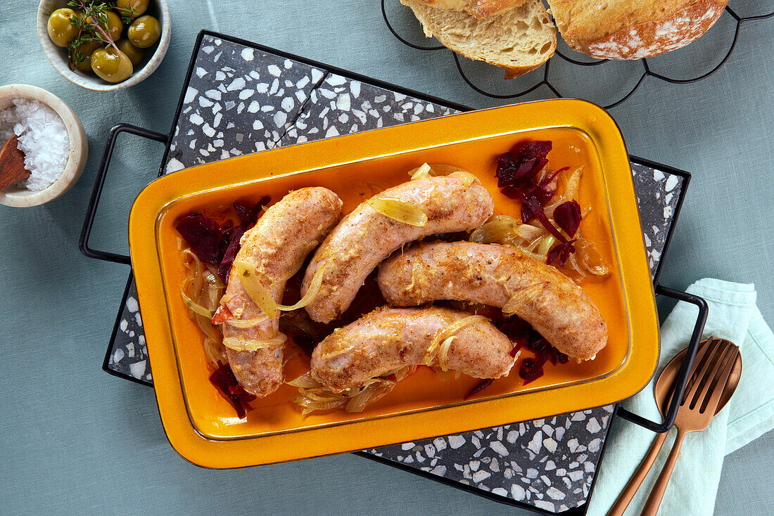 Polish white sausages for Easter
