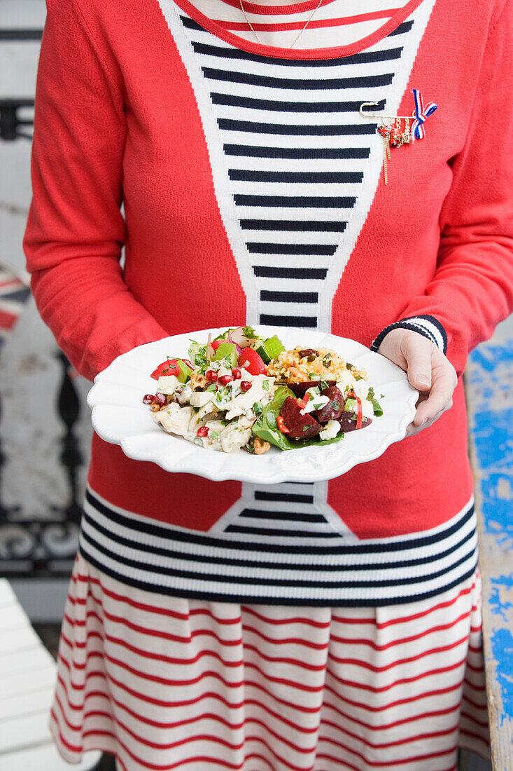 Salatvariationen für ein Straßenfest