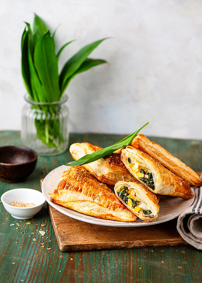 Wild garlic puff pastry