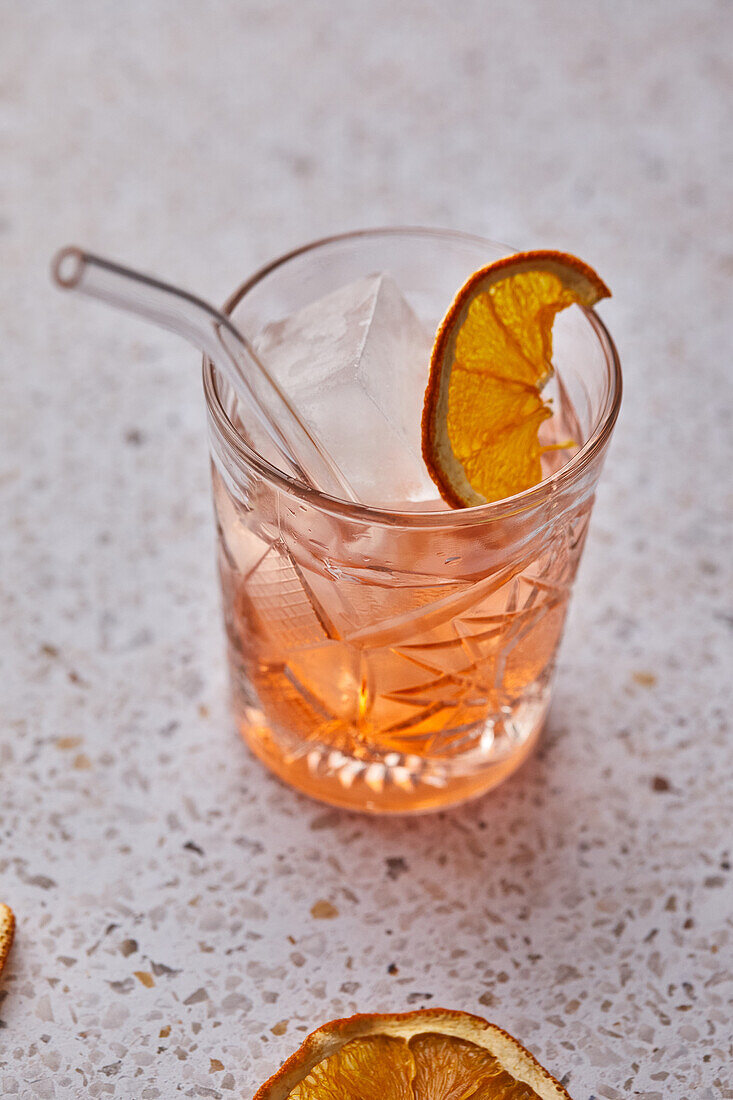 Bitter cocktail with orange