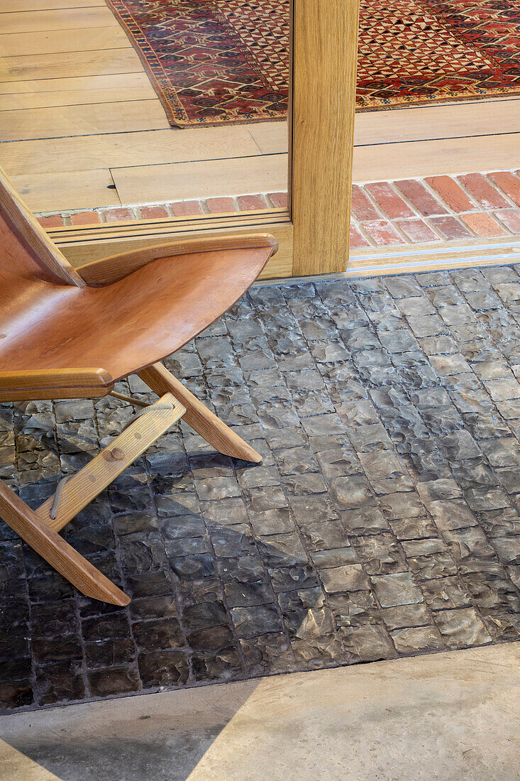 Various rustic floorings in living room