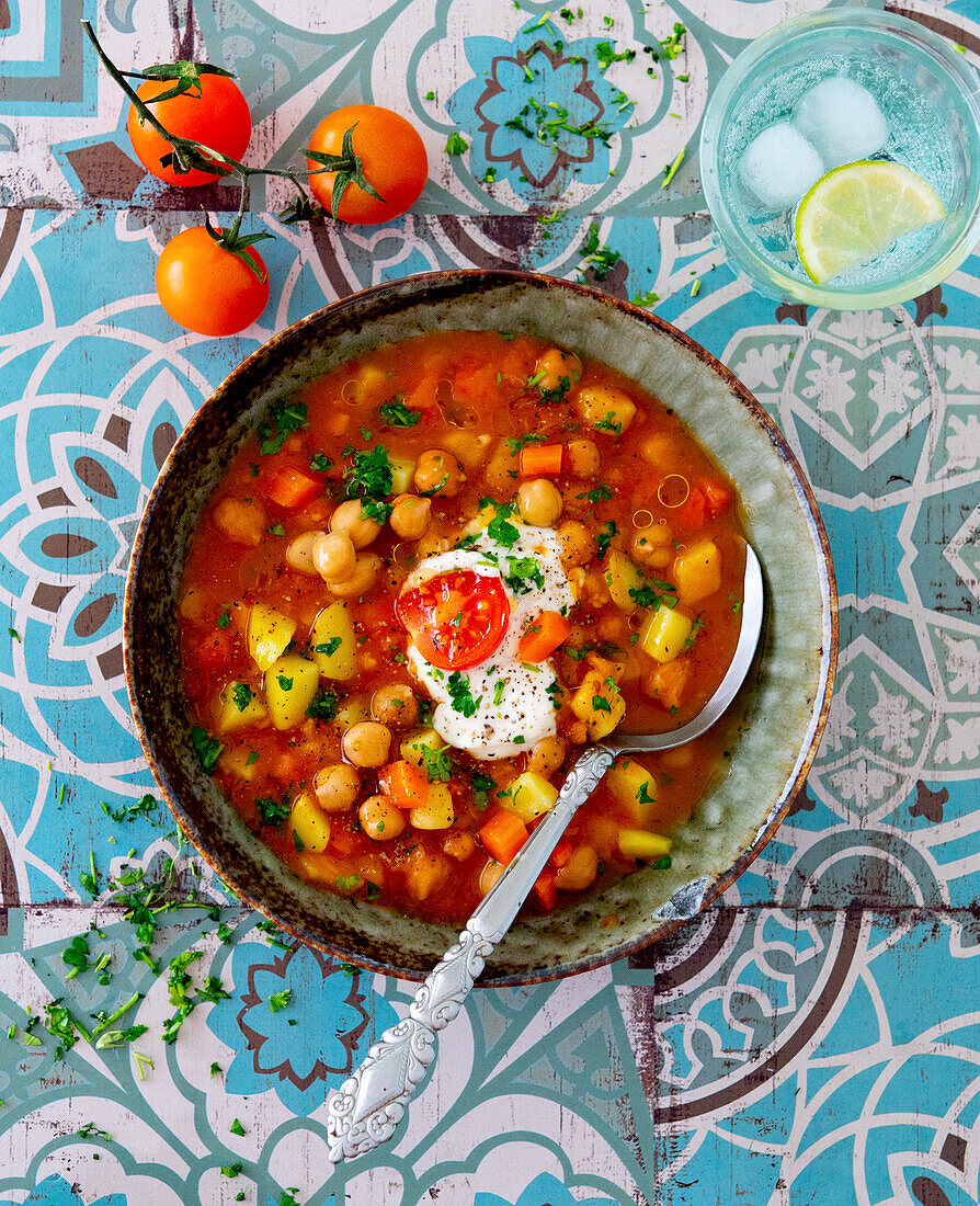 Tomato soup with chickpeas