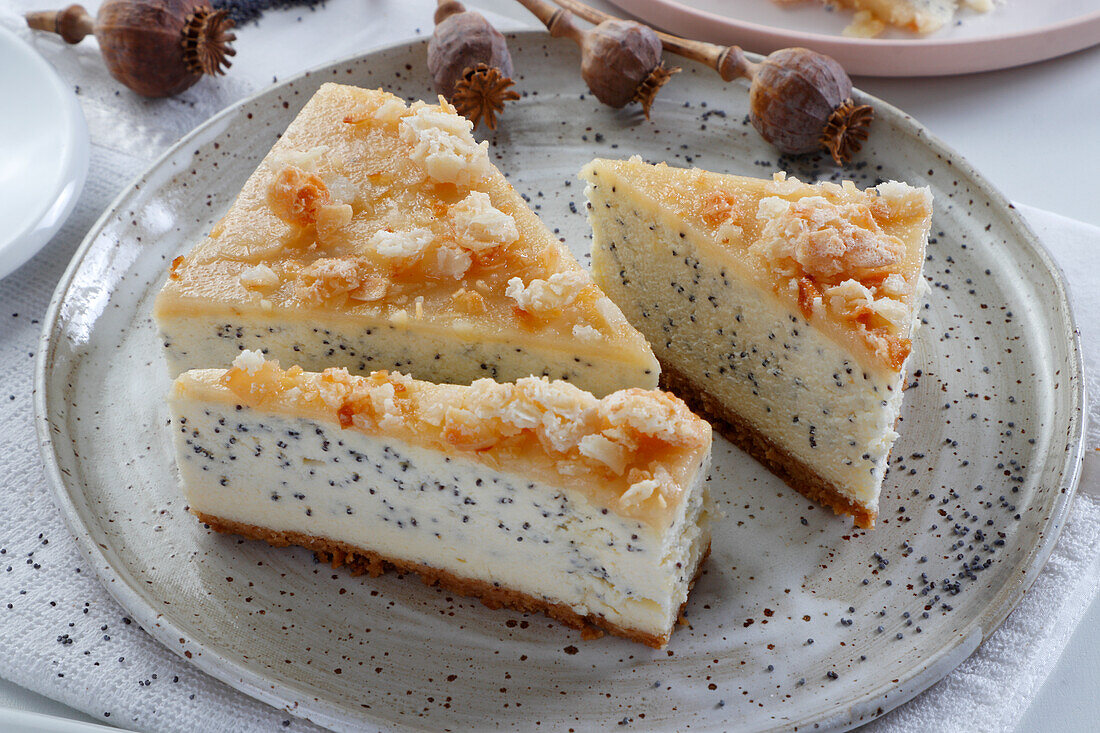 Cheesecake with poppy seeds