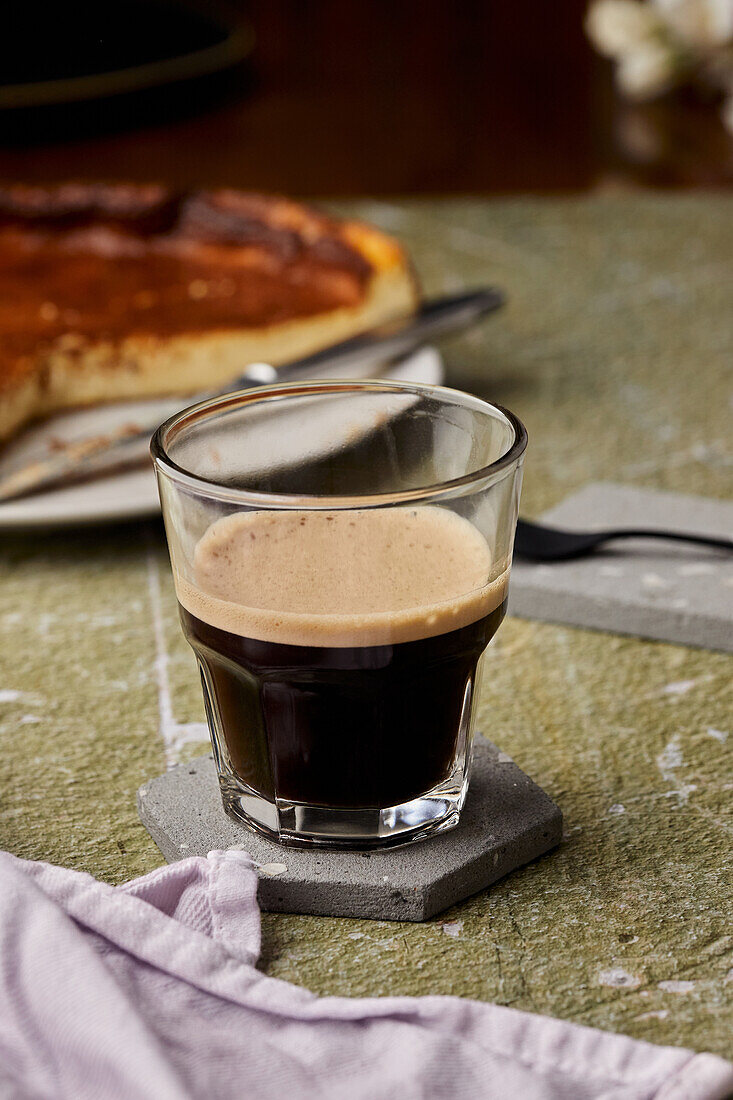 Espressokaffee im Glas